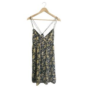 Volcom Black and Yellow Floral Dress XS